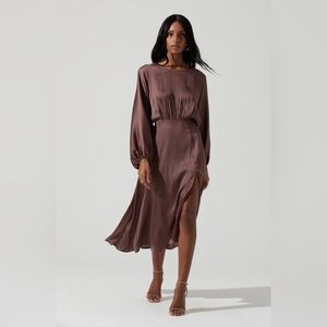ASTR The Label Midi Marin Dress in Espresso